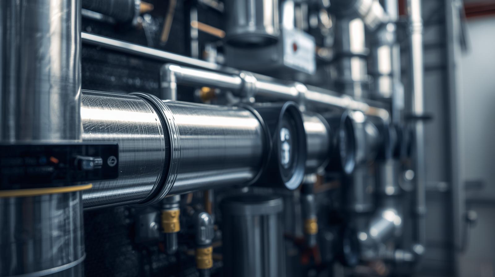 Commercial HVAC piping and mechanical equipment